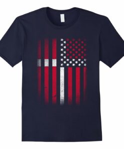 Danish American Flag T Shirt Denmark Danish American Flag T Shirt Denmark