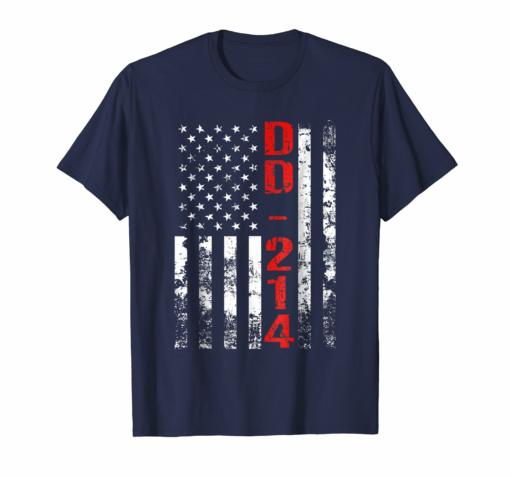 Dd 214 Us Alumni American Flag Vintage T Shirt