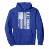 Electrician American Flag Gift Pullover Hoodie