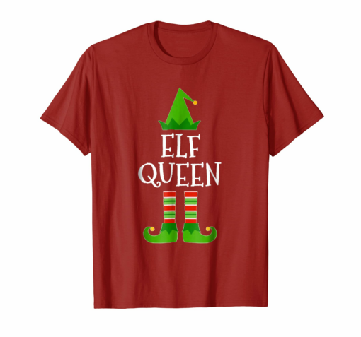 Elf Queen Matching Family Group Christmas T Shirt