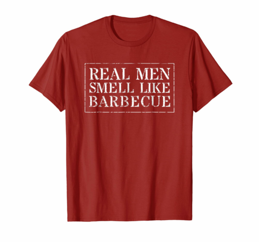 Funny Bbq Grilling Gift Shirt Real Men Smell Like Barbecue