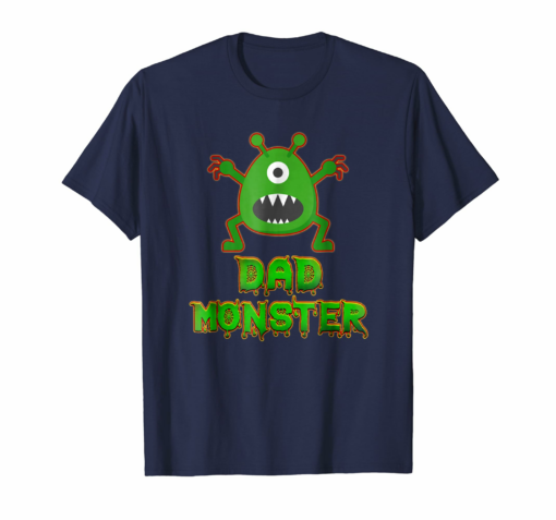 Funny Family Halloween Costumes Monster Dad Gift T Shirt