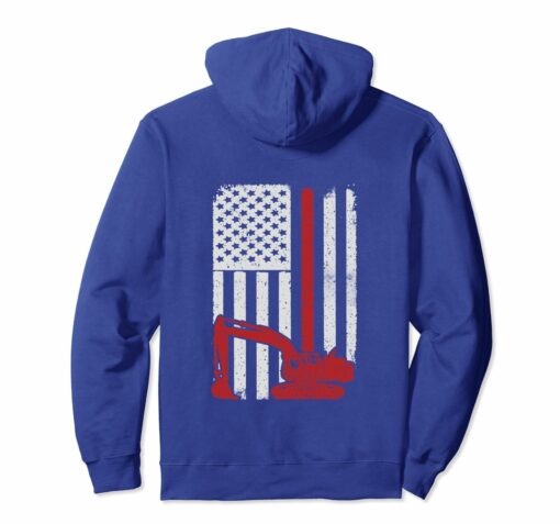 Heavy Equipment Operator Excavator Flag Hoodie
