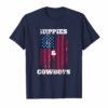Hippies Cowboys American Flag T Shirt Distressed Look Tee