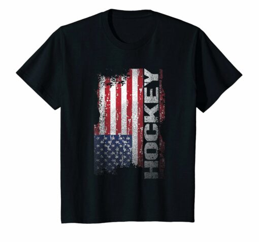 Hockey Player Gifts Cool Usa Flag Hockey T Shirt