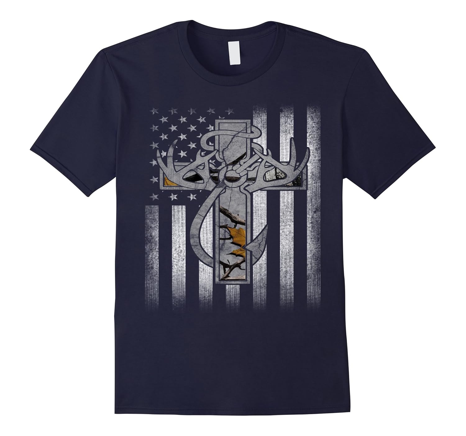 Hunting Deer Flag Tshirt Large Hunting Deer Flag Tshirt Large