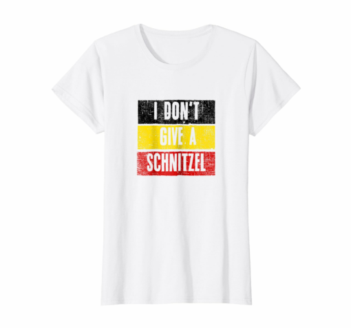 I Dont Give A Schnitzel Funny German Flag Tshirt