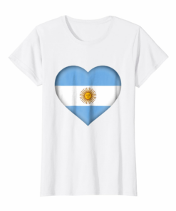 I Love Argentina T Shirt Argentinian Flag Heart Outfit I Love Argentina T Shirt Argentinian Flag Heart Outfit