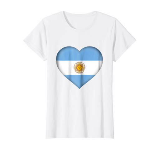 I Love Argentina T Shirt Argentinian Flag Heart Outfit
