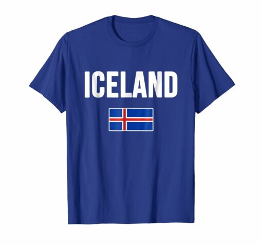Iceland T Shirt Icelandic Flag