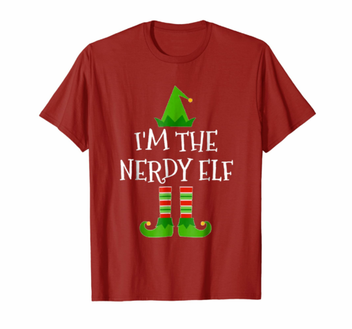 Im The Nerdy Elf Matching Family Group Christmas T Shirt