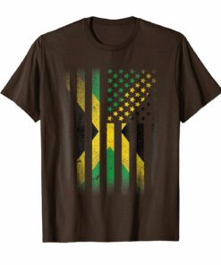 Jamaican American Flag T Shirt Jamaica Usa America Jamaican American Flag T Shirt Jamaica Usa America