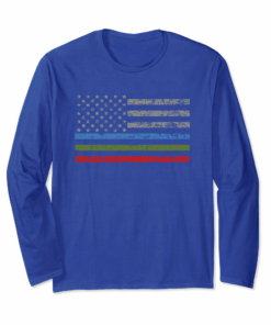 Long Sleeve Thin Blue Green Red Line Flag T Shirt Long Sleeve Thin Blue Green Red Line Flag T Shirt