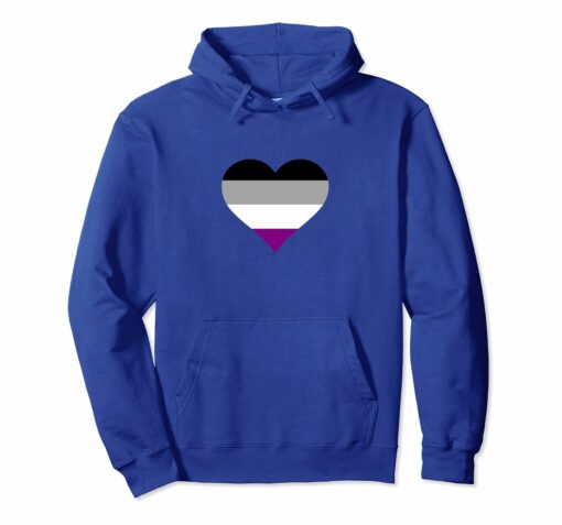 Love Heart Asexual Flag Hoodie Asexuality Ace Pride Hoody