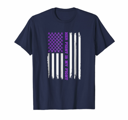 Lupus American Flag Shirt Her Fight Is My Fight Purple