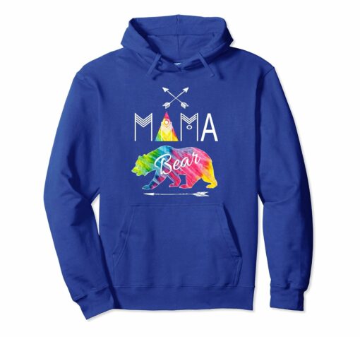 Mama Bear Hoodie Tie Dye Family Vacation Camping