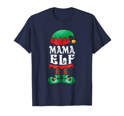 Mama Elf Matching Family Christmas T Shirt Pajamas Elves Tee