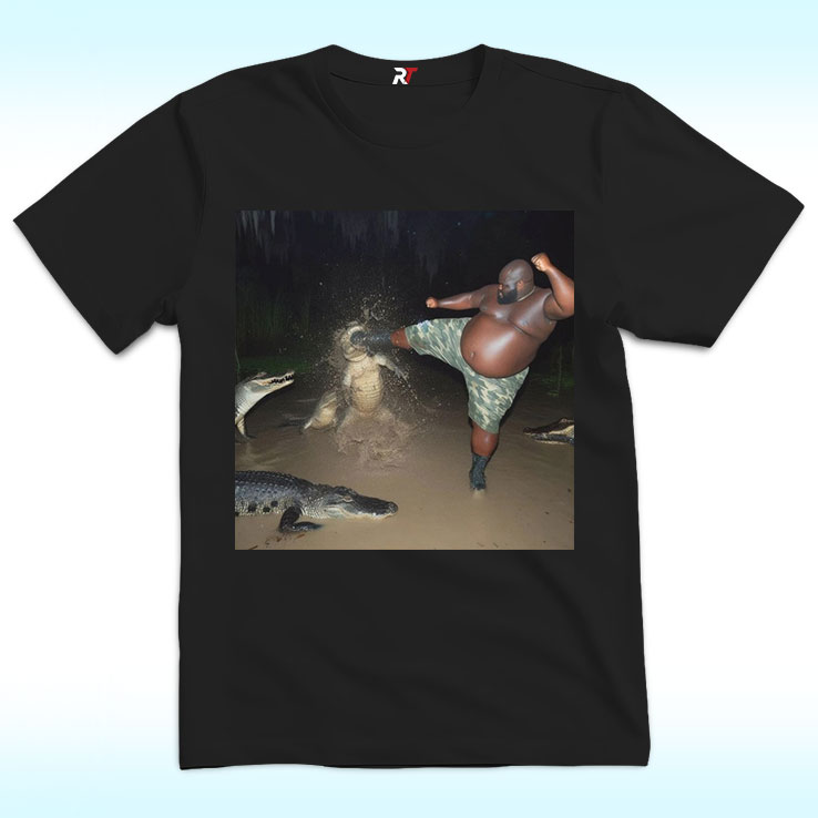 Man Kick Alligator In Swamp Shirt, Crocodile Man Kick Alligator In Swamp Shirt, Crocodile