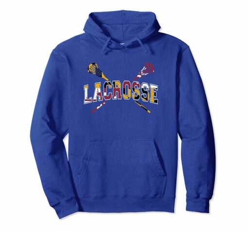 Maryland Flag Lacrosse Hoodie Boys Stick Lax Mom Dad