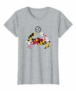 Maryland State Flag Blue Crab Pride T Shirt With Volleyball Maryland State Flag Blue Crab Pride T Shirt With Volleyball
