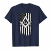 Masonic Shirt Distressed Flag Square Compass Freemason