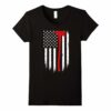 Mens Firefighter Flag T Shirt Black