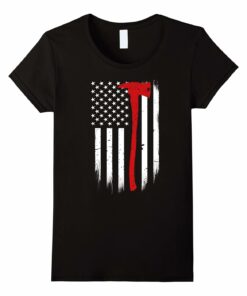 Mens Firefighter Flag T Shirt Black Mens Firefighter Flag T Shirt Black