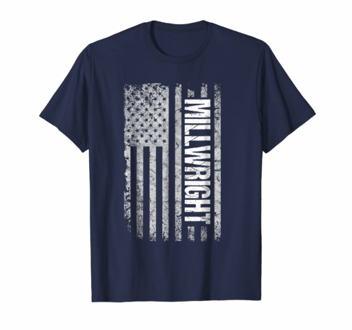 Millwright Shirts American Flag Gift T Shirt
