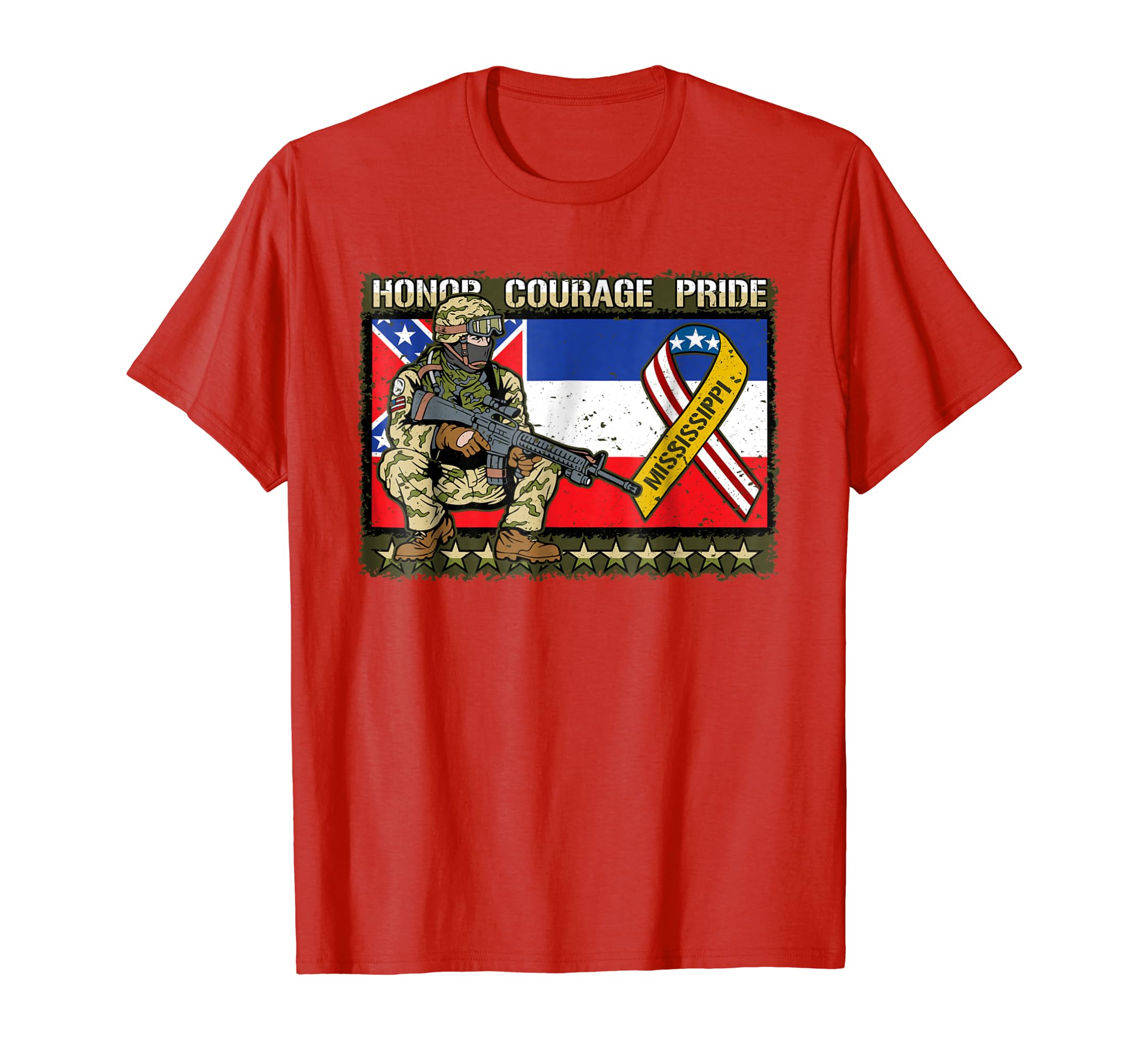 Mississippi Military Tshirt Honor Courage Pride Soldier Flag Mississippi Military Tshirt Honor Courage Pride Soldier Flag
