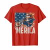 Motocross Racer Dirt Bike T Shirt Merica American Flag
