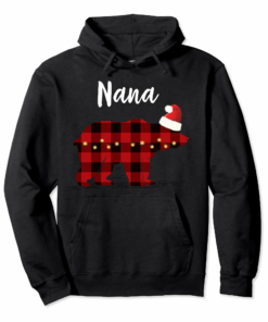 Nana Plaid Bear Family Christmas Hoodie Nana Plaid Bear Family Christmas Hoodie