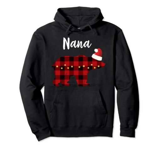 Nana Plaid Bear Family Christmas Hoodie