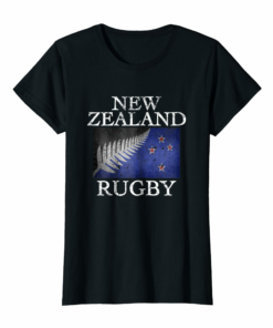 New Zealand Rugby Tshirt New Zealand Flag Black Tee Gift New Zealand Rugby Tshirt New Zealand Flag Black Tee Gift