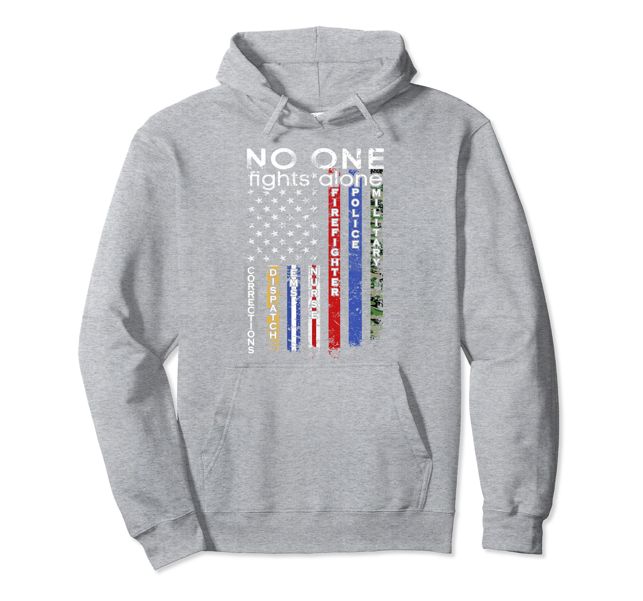 No One Fights Alone Usa Flag Line Military Police Hoodie No One Fights Alone Usa Flag Line Military Police Hoodie