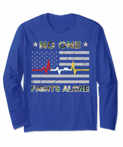 No One Fights Alone Usa Flag Shirt Military Police Nurse 911 No One Fights Alone Usa Flag Shirt Military Police Nurse 911