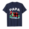 Papa Bear Red Buffalo Plaid Family Matching Pajama T Shirt