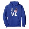 Patriotic American Flag Dog Love Paw Print Distressed Hoodie
