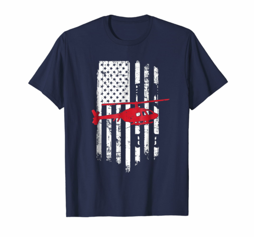Patriotic Helicopter Flag T Shirt Helicopter Pilot Gifts
