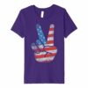 Patriotic Peace Sign Premium Shirt Usa Flag
