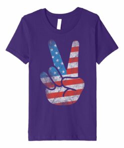 Patriotic Peace Sign Premium Shirt Usa Flag Patriotic Peace Sign Premium Shirt Usa Flag