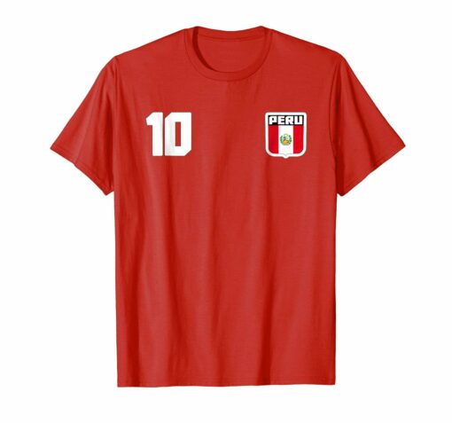 Peru T Shirt Peruvian Flag Soccer Futbol Fan Jersey