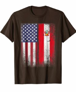 Peruvian American Flag T Shirt Peru Usa Grown Roots Half Peruvian American Flag T Shirt Peru Usa Grown Roots Half