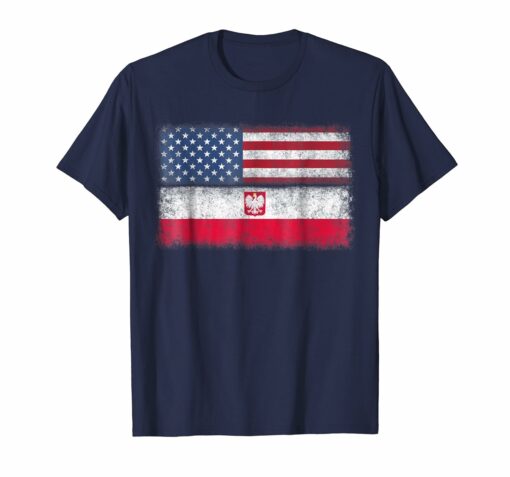 Polish American Flag T Shirt Poland Usa Polska Grown Roots