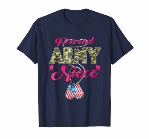 Proud Army Niece Shirt Camo Military Family Shirts Gift
