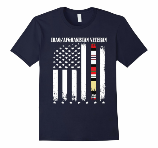 Proud Iraq Afghanistan Veteran Flag T Shirt