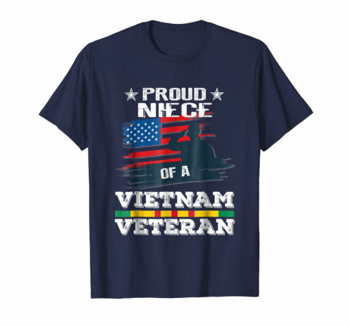 Proud Niece Of Vietnam Veteran Tee Shirt American Flag