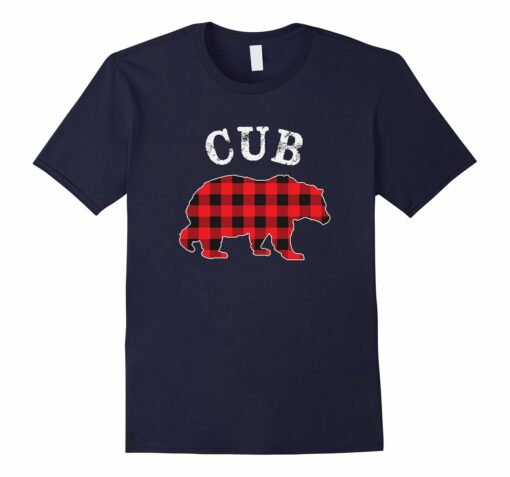 Red Plaid Cub Bear Buffalo Matching Family Pajama T Shirt