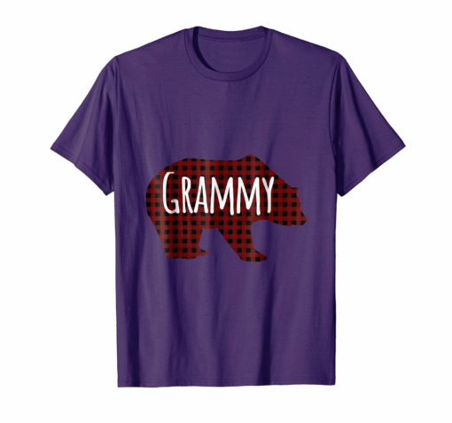 Red Plaid Grammy Bear Buffalo Matching Family Pajama T Shirt