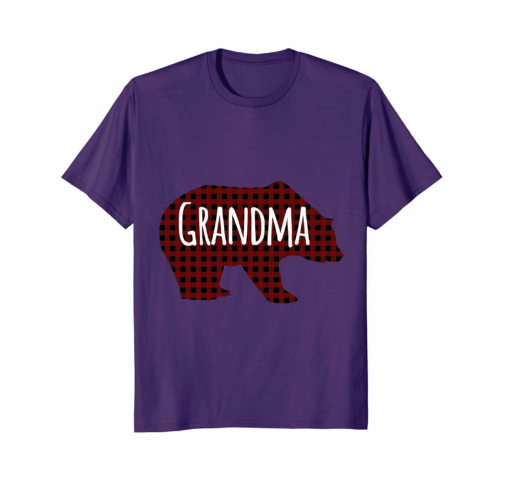 Red Plaid Grandma Bear Buffalo Matching Family Pajama Shirt