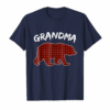 Red Plaid Grandma Bear Matching Family Pajama Tshirt